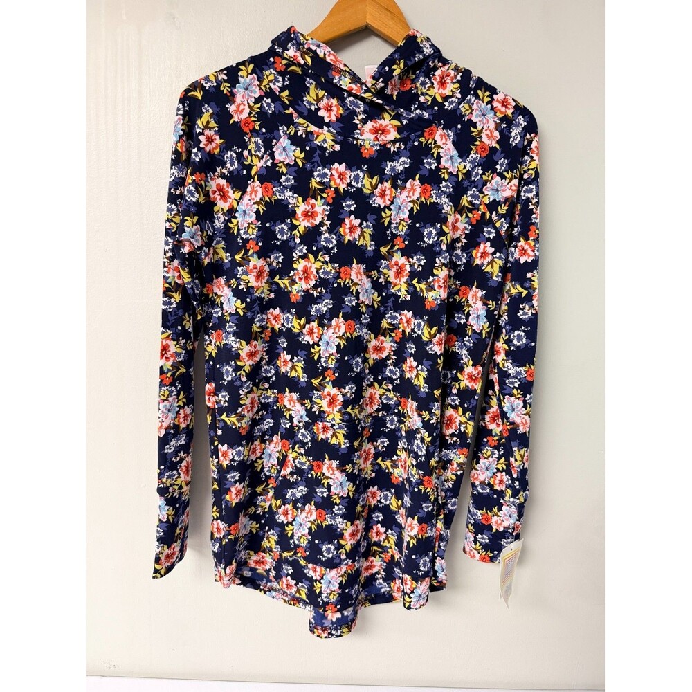 NWT LuLaRoe Amber Women's S Navy Floral Lightweight Hoodie